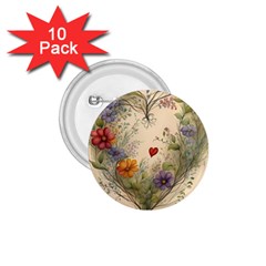 Heart Flowers Plant 1 75  Buttons (10 Pack) by Bedest