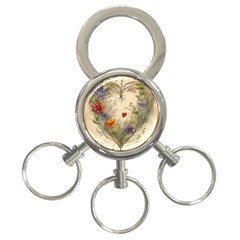 Heart Flowers Plant 3-ring Key Chain by Bedest