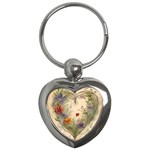 Heart Flowers Plant Key Chain (Heart) Front