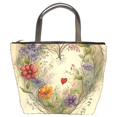 Heart Flowers Plant Bucket Bag by Bedest