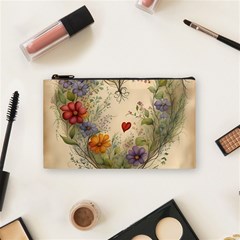 Heart Flowers Plant Cosmetic Bag (small) by Bedest