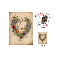 Heart Flowers Plant Playing Cards Single Design (mini) by Bedest