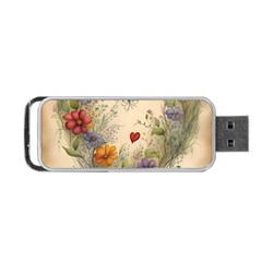 Heart Flowers Plant Portable Usb Flash (one Side) by Bedest