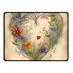 Heart Flowers Plant Two Sides Fleece Blanket (small) by Bedest