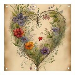 Heart Flowers Plant Banner And Sign 3  X 3  by Bedest