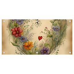 Heart Flowers Plant Banner And Sign 4  X 2  by Bedest