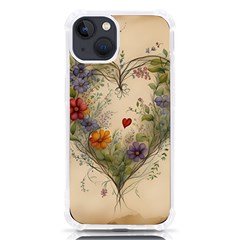 Heart Flowers Plant Iphone 13 Tpu Uv Print Case by Bedest