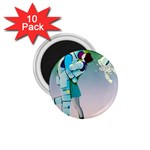 Astronaut Cat Retro Cute Alien 1.75  Magnets (10 pack)  Front