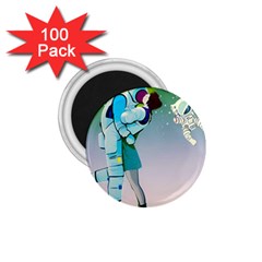 Astronaut Cat Retro Cute Alien 1 75  Magnets (100 Pack)  by Bedest