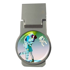 Astronaut Cat Retro Cute Alien Money Clips (round)  by Bedest