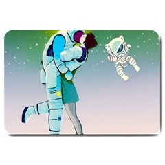 Astronaut Cat Retro Cute Alien Large Doormat by Bedest