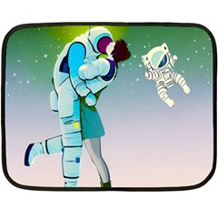 Astronaut Cat Retro Cute Alien Fleece Blanket (mini)