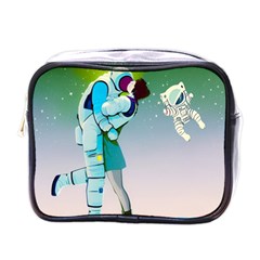 Astronaut Cat Retro Cute Alien Mini Toiletries Bag (one Side) by Bedest