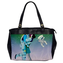 Astronaut Cat Retro Cute Alien Oversize Office Handbag by Bedest