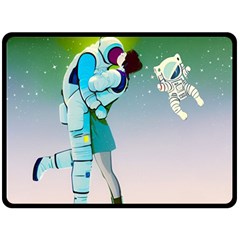 Astronaut Cat Retro Cute Alien Fleece Blanket (large) by Bedest