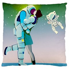 Astronaut Cat Retro Cute Alien Large Cushion Case (one Side) by Bedest