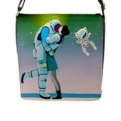 Astronaut Cat Retro Cute Alien Flap Closure Messenger Bag (l) by Bedest