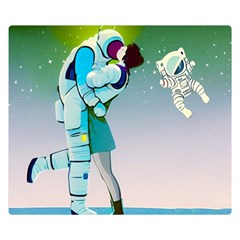 Astronaut Cat Retro Cute Alien Premium Plush Fleece Blanket (small) by Bedest