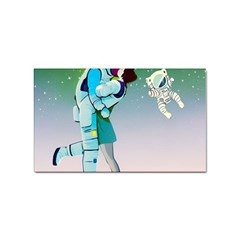 Astronaut Kiss Space Baby Sticker (rectangular) by Bedest