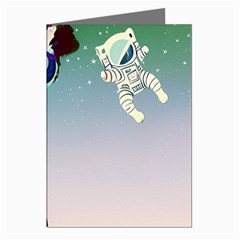 Astronaut Kiss Space Baby Greeting Cards (pkg Of 8) by Bedest