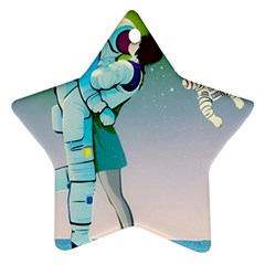 Astronaut Kiss Space Baby Star Ornament (two Sides)