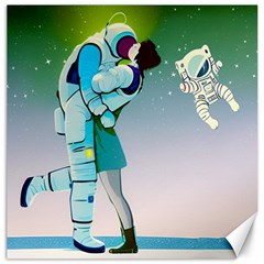 Astronaut Kiss Space Baby Canvas 12  X 12  by Bedest