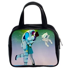 Astronaut Kiss Space Baby Classic Handbag (two Sides) by Bedest