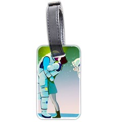 Astronaut Kiss Space Baby Luggage Tag (two Sides) by Bedest