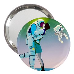 Astronaut Kiss Space Baby 3  Handbag Mirrors by Bedest