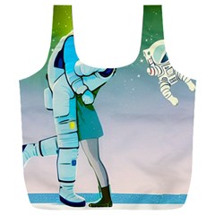 Astronaut Kiss Space Baby Full Print Recycle Bag (xxl)