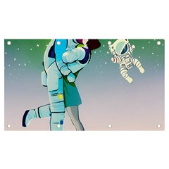 Astronaut Kiss Space Baby Banner And Sign 7  X 4  by Bedest