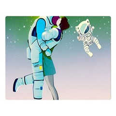 Astronaut Kiss Space Baby Premium Plush Fleece Blanket (large) by Bedest