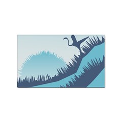 Swan Flying Bird Wings Waves Grass Sticker Rectangular (100 Pack) by Bedest