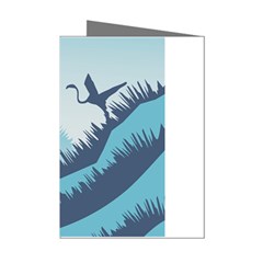 Swan Flying Bird Wings Waves Grass Mini Greeting Cards (pkg Of 8) by Bedest