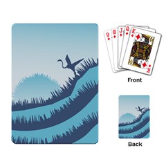 Swan Flying Bird Wings Waves Grass Playing Cards Single Design (rectangle) by Bedest