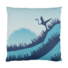 Swan Flying Bird Wings Waves Grass Standard Cushion Case (one Side) by Bedest