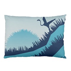 Swan Flying Bird Wings Waves Grass Pillow Case by Bedest