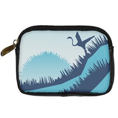 Swan Flying Bird Wings Waves Grass Digital Camera Leather Case by Bedest