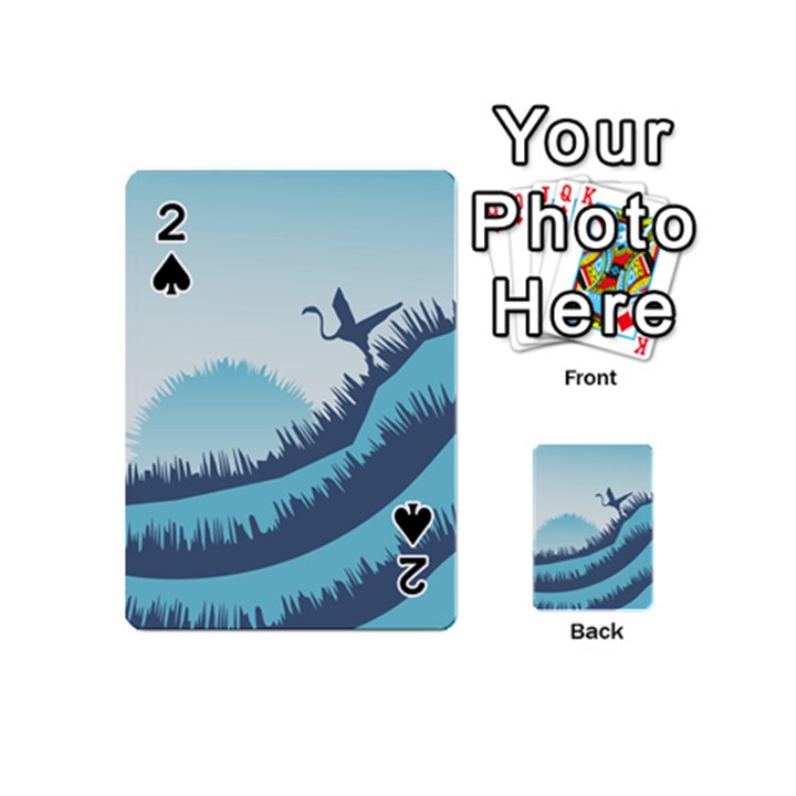 Swan Flying Bird Wings Waves Grass Playing Cards 54 Designs (Mini)