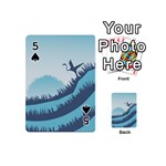 Swan Flying Bird Wings Waves Grass Playing Cards 54 Designs (Mini) Front - Spade5