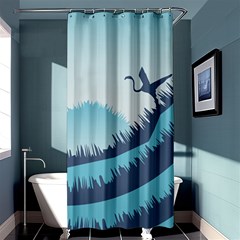 Swan Flying Bird Wings Waves Grass Shower Curtain 36  X 72  (stall)  by Bedest