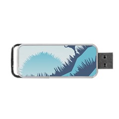 Swan Flying Bird Wings Waves Grass Portable Usb Flash (one Side) by Bedest