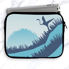 Swan Flying Bird Wings Waves Grass Apple Ipad 2/3/4 Zipper Cases by Bedest