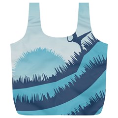 Swan Flying Bird Wings Waves Grass Full Print Recycle Bag (xl)