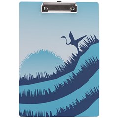 Swan Flying Bird Wings Waves Grass A4 Acrylic Clipboard by Bedest