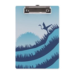 Swan Flying Bird Wings Waves Grass A5 Acrylic Clipboard by Bedest