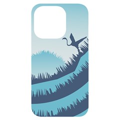 Swan Flying Bird Wings Waves Grass Iphone 14 Pro Black Uv Print Case by Bedest