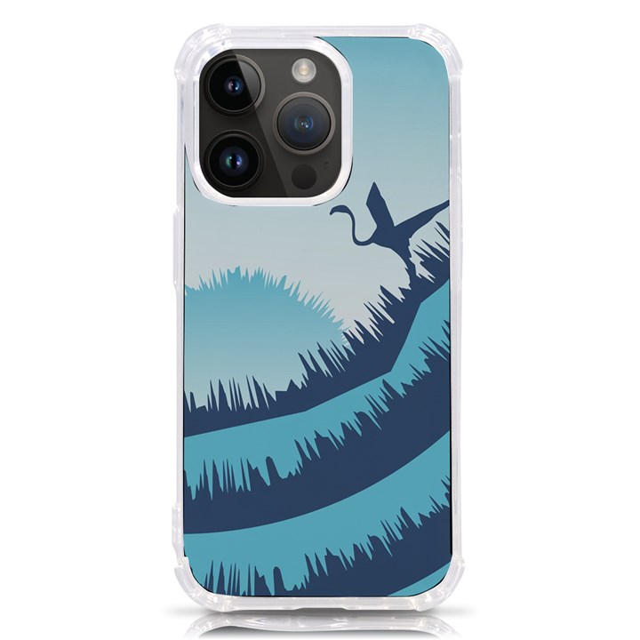 Swan Flying Bird Wings Waves Grass iPhone 14 Pro TPU UV Print Case