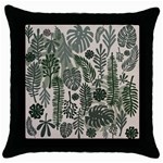 Plants Leaves Boho Botany Foliage Throw Pillow Case (Black) Front