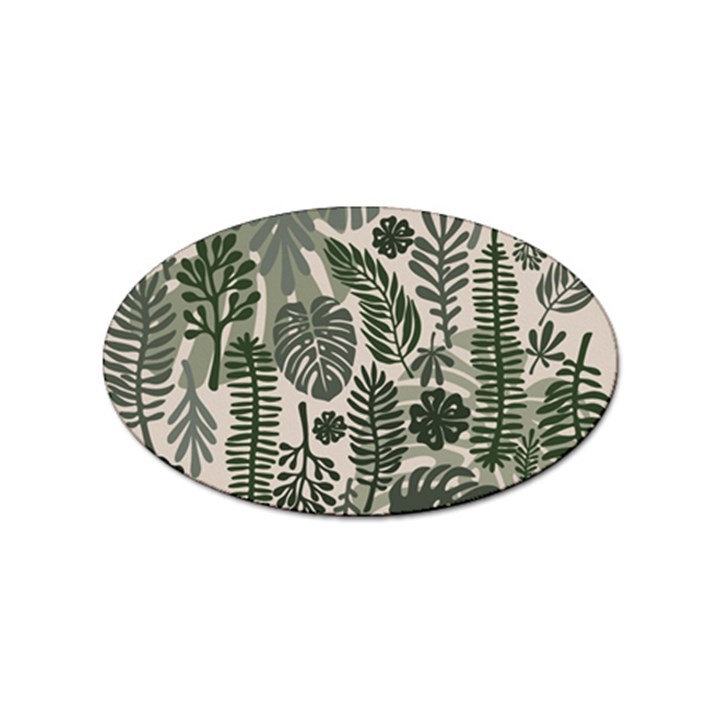 Plants Leaves Boho Botany Foliage Sticker Oval (100 pack)